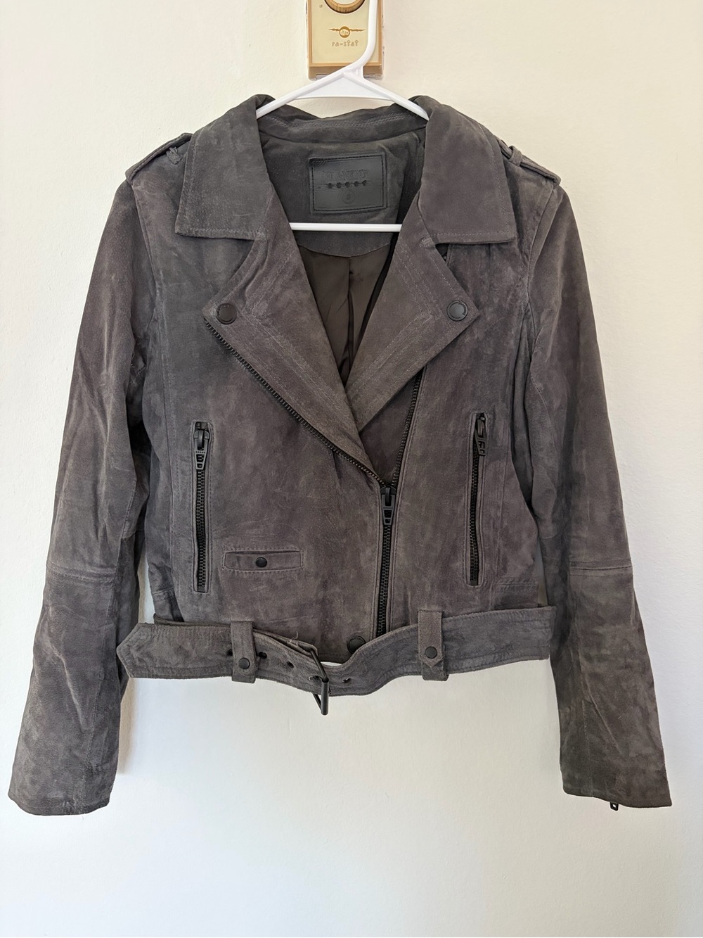 Blank NYC Gray 100% Real Suede Jacket